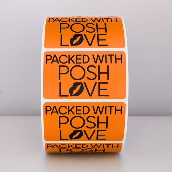 Packed With Posh Love Stickers | Purple Lips Labels for Poshmark Packaging - Picture 7 of 11
